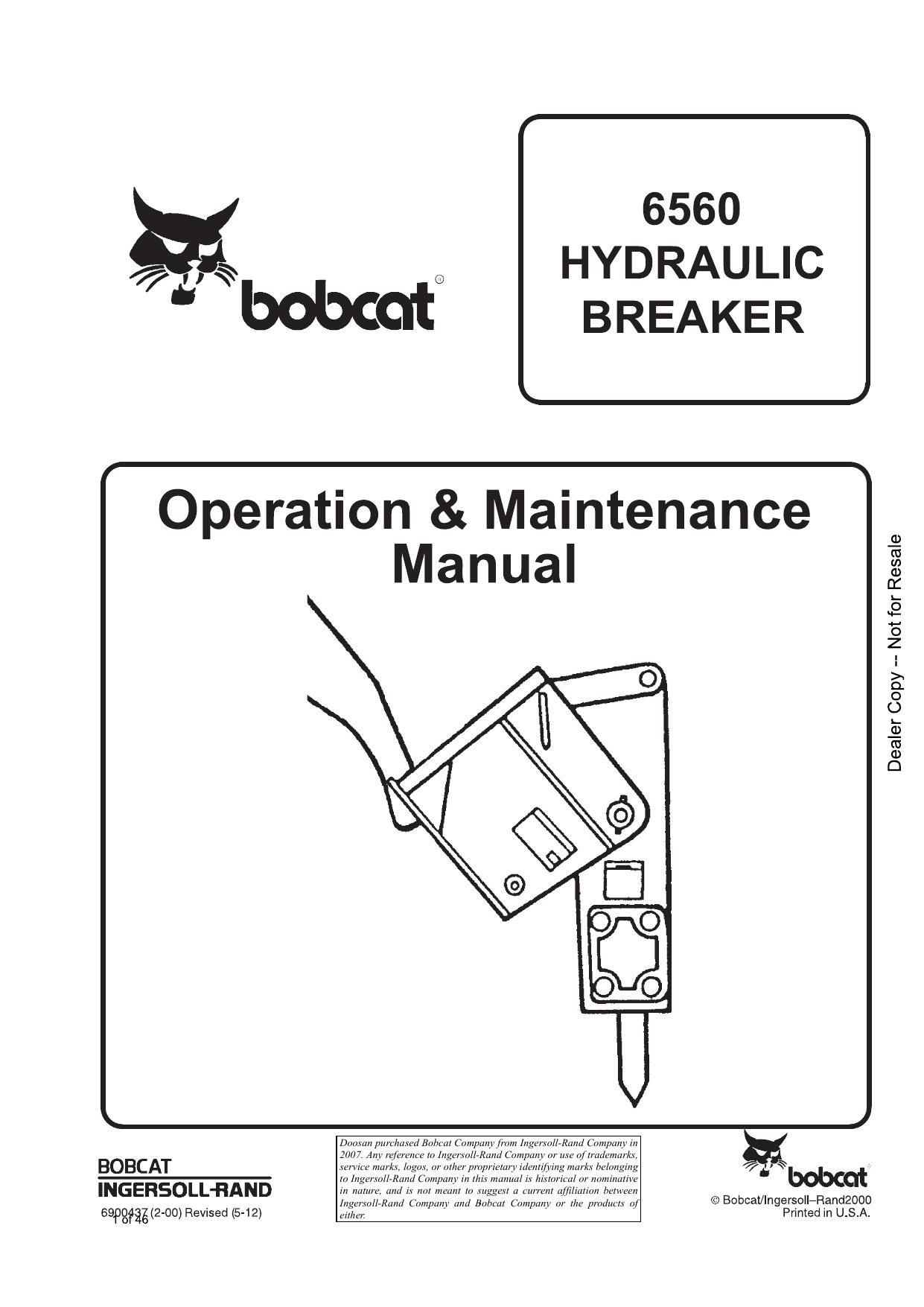 6560 HYDRAULIC BREAKER Operation & Maintenance Manual Bobcat